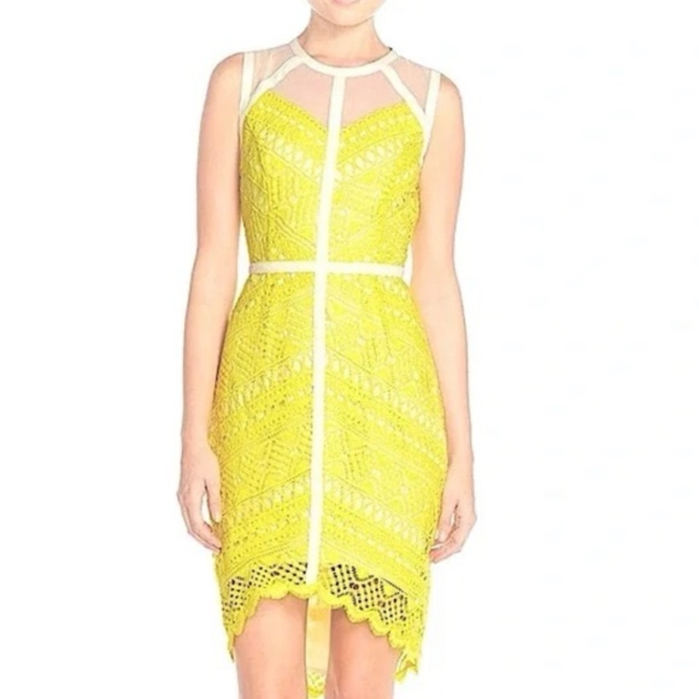 Adelyn Rae Yellow Crochet Dress Size Small